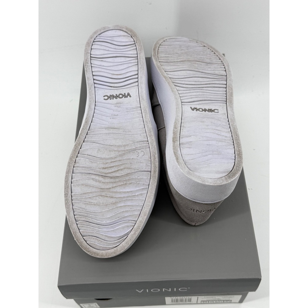 Vionic Kani Splendid Light Grey Suede Perforated Slip On Sneakers Womens 9.5 - Picture 3 of 3